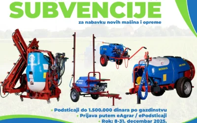 Raspisan je Javni poziv za podsticaje za nabavku novih poljoprivrednih mašina – 2025.